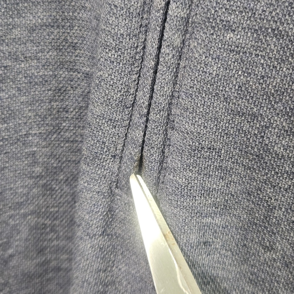 Mizzen+Main Quarter Zip Pullover Mens L Blue Heather Stretch Knit Coastal Preppy - Picture 2 of 15
